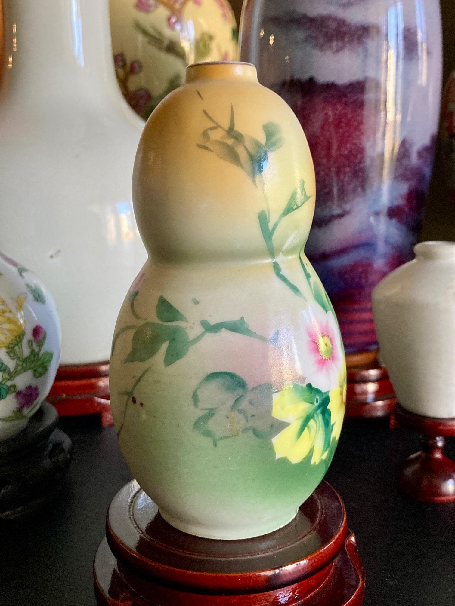 アンティークニッポンIE&C手描き磁器ひょうたん花瓶 - Etsy 日本