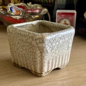 Chińska jardiniera z popękanym szkliwem, XIX wiek, donica.