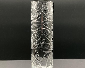 Vintage Royal Doulton Cut Crystal Vase, 23cm, 20th Century.