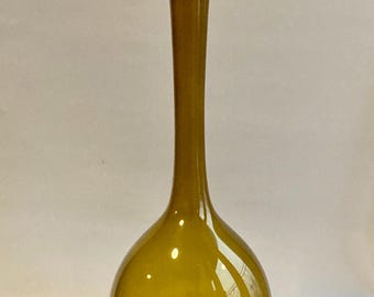 Arthur Percy Wazon ze szkła bursztynowego dla Gullaskruf Glasbruk, 50 cm, Szwecja około lat 50-tych