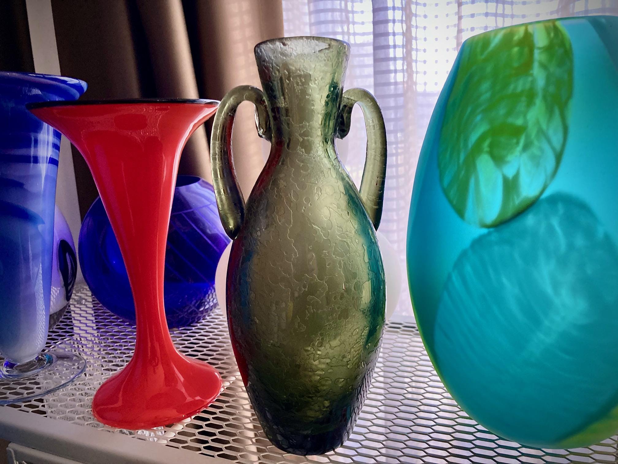 Archimede Seguso Murano Glass Amphora Vase, 23cm, 20th Century