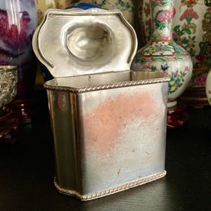 18th Century Silver Tea Caddy - c.1775-1795 - Old Sheffield Plate - Excellent Antique Condition - Rare English Silver - Collectable - Gift.