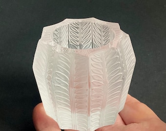 Vintage Lalique Jamaique Satynowy świecznik kryształowy, Francja około 1979r.