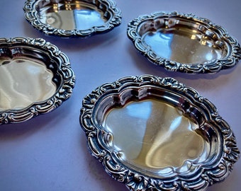 Circa 1970's - Paramount Silver-Plated 'Old Sheffield' Reproduction - Four Small Place Trays - Made in Australia.