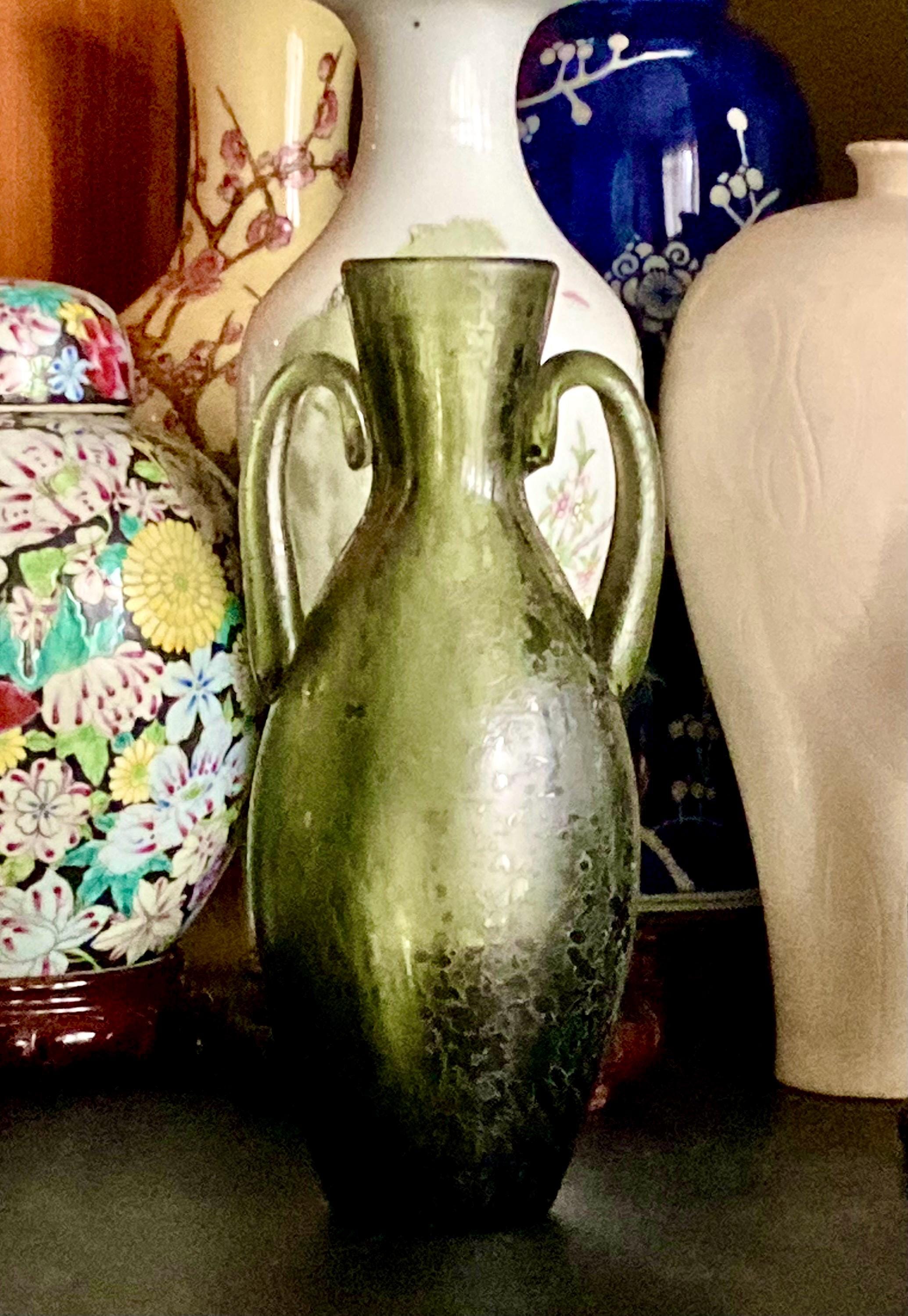 Archimede Seguso Murano Glass Amphora Vase, 23cm, 20th Century