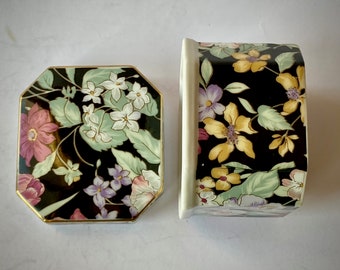 Exquisitely Hand Painted - Vintage Japanese Porcelain Box - Circa 1980's.