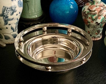 Vintage Memphis Style Silver-Plated Bowl by Larry Laslo, Towle USA, 20th Century