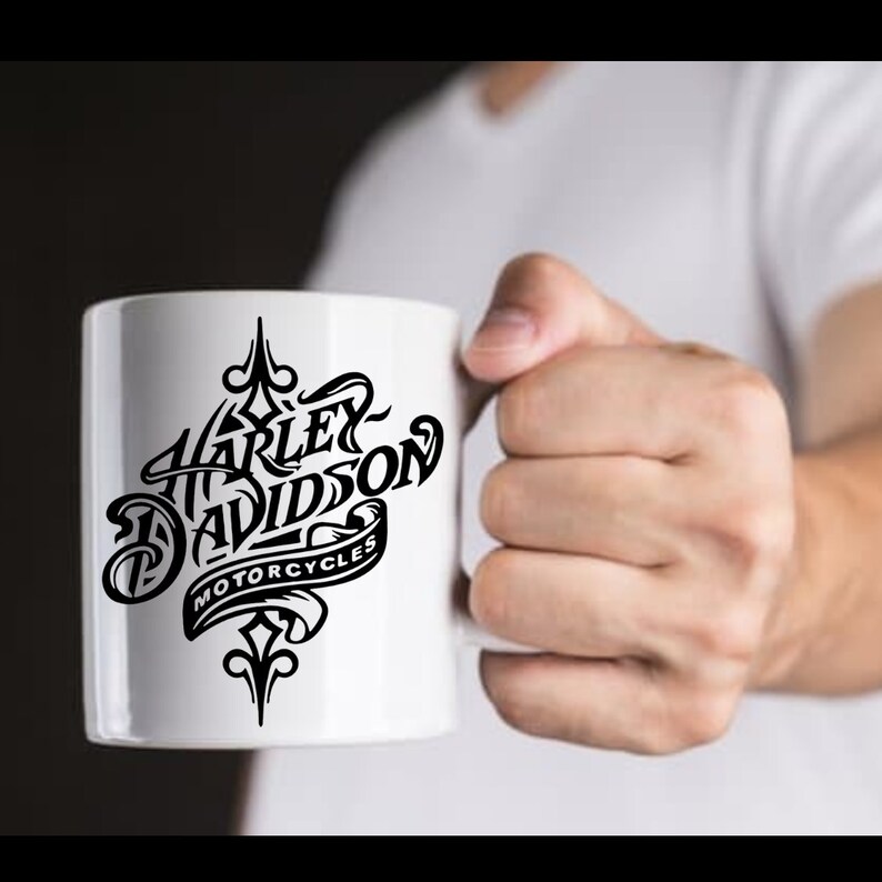 Mug Blanc Céramique Personnalisable Harley Davidson Impression Sublimation