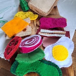 Felt Sandwich Play Food Set – Handmade Pretend Lunch for Kids | Montessori Toy | Toddler Gift | Soft Food Playset | Imaginative Play