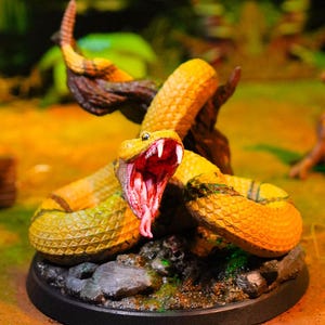 The Giant Snake, venomous, slithers, Miniature, Witches of Sommer, 3D Print, DND Miniature, Fantasy Miniature, Tabletop Miniature, DND