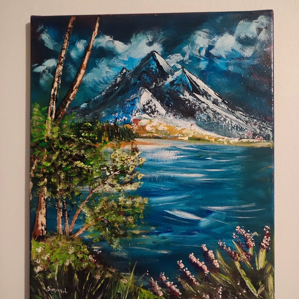 toile peinture acrylique montagne