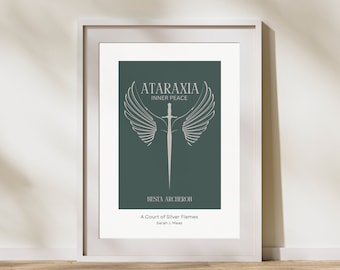 ATARAXIA - INNER PEACE minimalist digital green print/poster inspired by Nesta Archeron - A Court of Silver Flames (Sarah J. Maas)