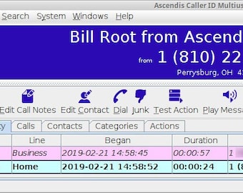 ACIDMU for 2 Phone Lines - Ascendis Caller ID Multiuser