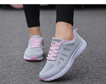 Women's Casual Mesh Trainers - Stylish & Comfortable, Breathable Unisex Shoes for Everyday Wear