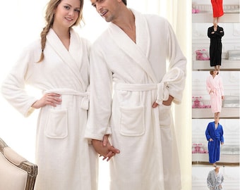 Egyptian Cotton Bathrobe - 100% Terry Towelling, Luxury Unisex Robe, Super Soft, Cozy, Spa and Hotel Quality, for Men and Women