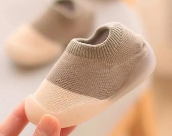 Color Matching Baby Socks Shoes: Cute Infant Soft Soled Sneakers for Boys and Girls - BeBe Toddler First Walkers