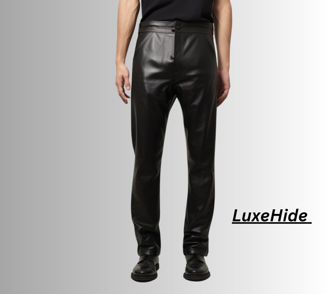 DAVID LEATHER PANT / BLK main image 0
