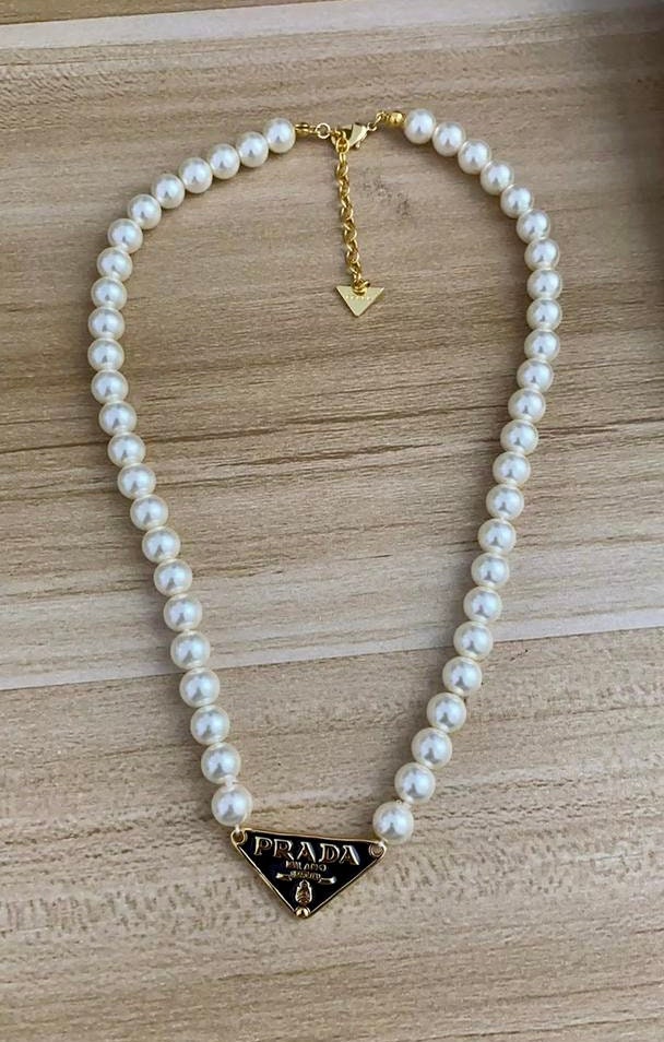 ネックレス・ペンダント PRADA Printed Pearls Necklace prada pearl chain necklace | iamkoko.la