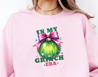 Grinch Era Unisex Sweatshirt, Christmas Gift for Him or Her, Holiday Crewneck Jumper, Funny Christmas Sweater, Winter Apparel, Xmas Sweater