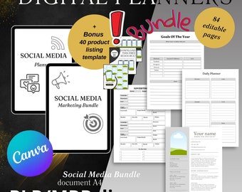 Social Media Planner Bundle - Marketing, Inhalt (PLR & MRR Lizenz)