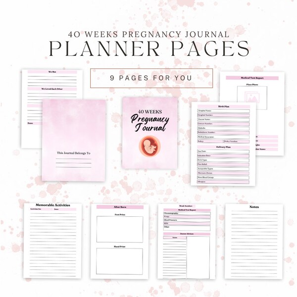 40 Weeks Pregnancy Journal to resell | Canva PLR/MRR template | Master Resell Rights | Digital Products |