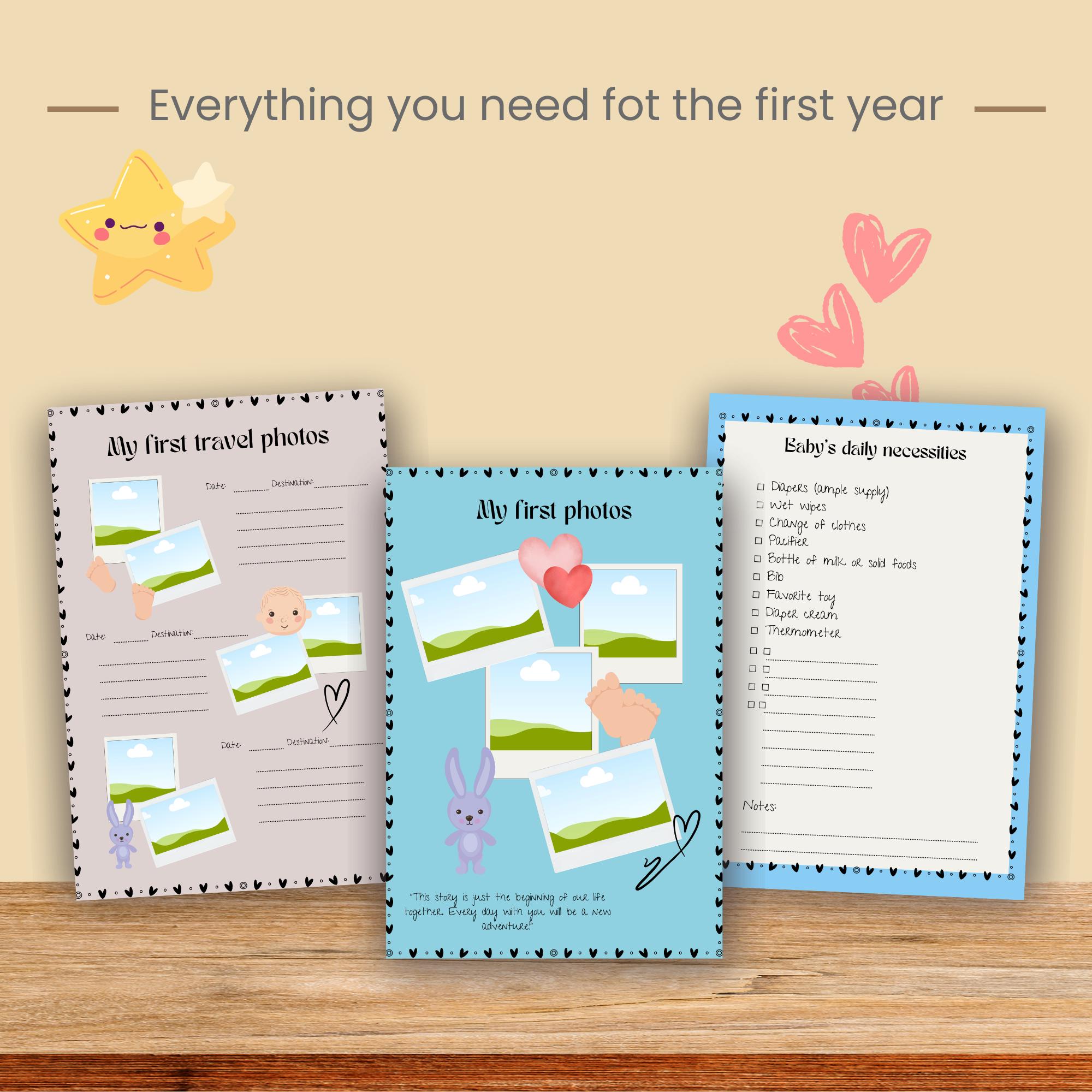 Baby Memory Book Printable, First Year Planner, Baby Milestone Journal ...