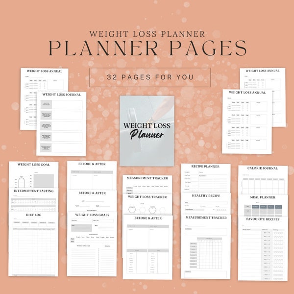 Weight Loss Planner to resell | Canva template | Master Resell Rights | PLR/MRR Digital Products | MRR