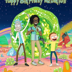 Rick und morty benutzerdefinierte Porträt, personalisierte Geburtstagsgeschenk, benutzerdefinierte Paar Porträt Geschenk, R & M Cartoon Porträt, Familienporträt, Geschenkidee