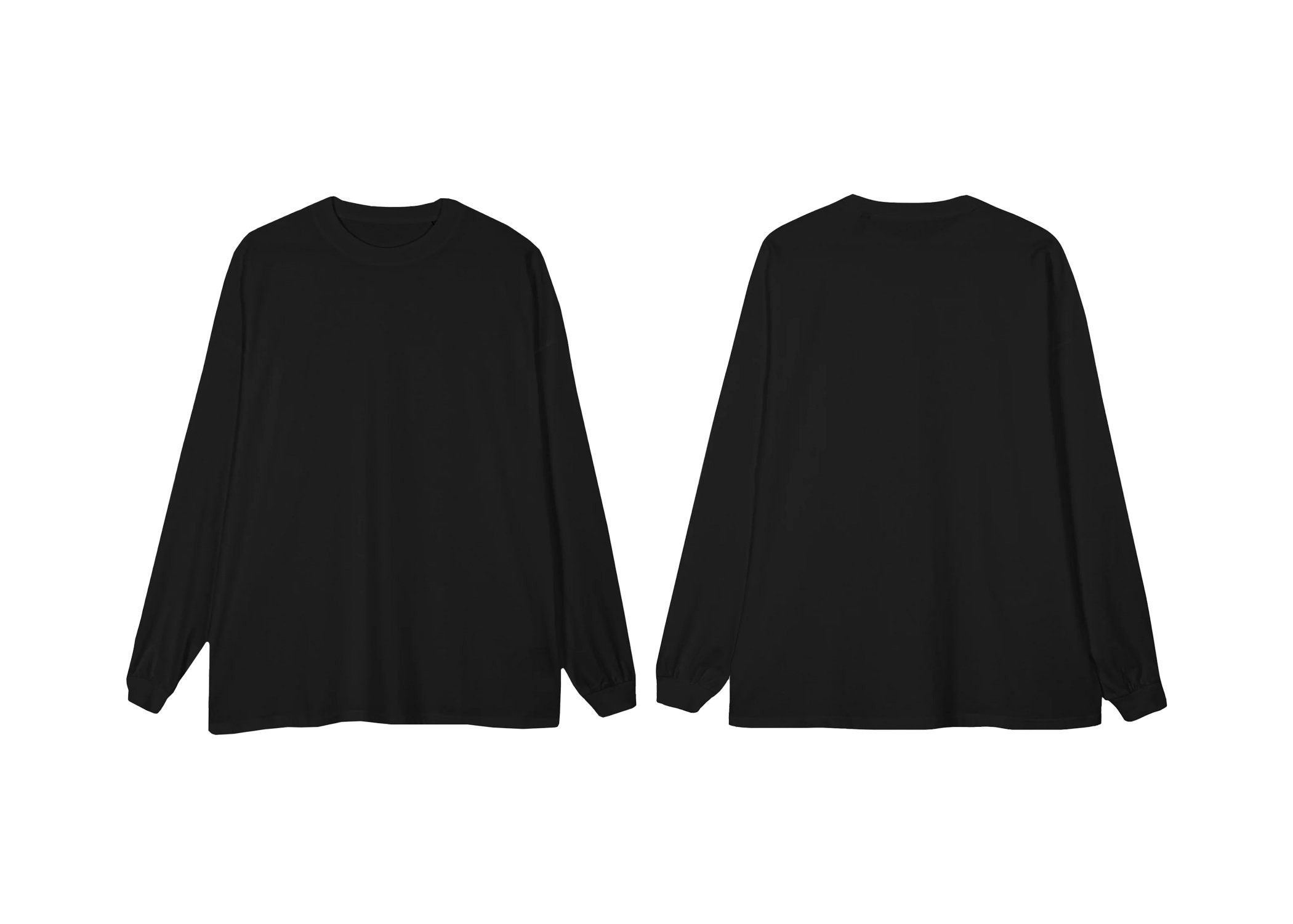Long Sleeve Black Oversize Tee Mockup