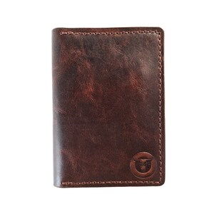 Cartera de cuero hecha a mano para hombres, cartera de cuero bi-fold hecha a mano, cartera de cuero de tarjeta de crédito
