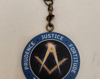 Masonic Poker Chip Key Ring: Mason Gift
