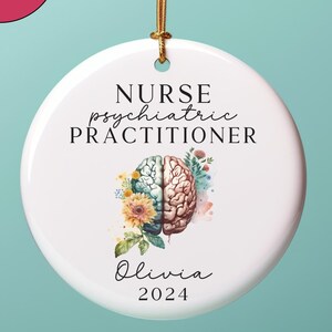 Personalized Psych Nurse Ornament, PMHNP Custom Ornament, Psychiatric Nurse Practitioner Gifts, Psych NP Ornament, Psychiatry Squad Gift