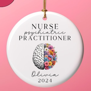 Personalized Psych Nurse Ornament, PMHNP Custom Ornament, Psychiatric Nurse Practitioner Gifts, Psych NP Ornament, Psychiatry Squad Gift
