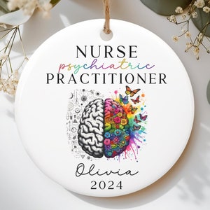 Personalized Psych Nurse Ornament, PMHNP Custom Ornament, Psychiatric Nurse Practitioner Gifts, Psych NP Ornament, Psychiatry Squad Gift