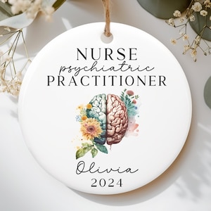 Personalized Psych Nurse Ornament, PMHNP Custom Ornament, Psychiatric Nurse Practitioner Gifts, Psych NP Ornament, Psychiatry Squad Gift