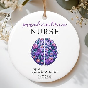 Personalized Psych Nurse Ornament, PMHNP Custom Ornament, Psychiatric Nurse Gifts, Psych NP Ornament,Psychiatry Squad Gift,Gift For Coworker