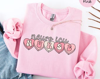 Sudadera de enfermera de UCI neurológica, suéter de enfermera de UCI neurológica para trauma, cuello redondo de enfermera de UCI neurológica, regalo de enfermera de cuidados intensivos neurológicos, regalo para un compañero de trabajo