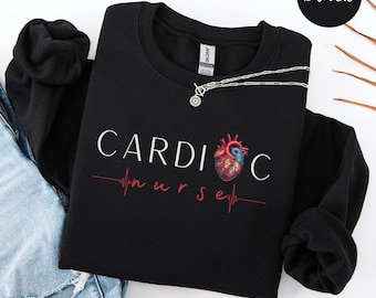 Cardiac Nurse Sweatshirt, Cardiovascular Nurse Sweater, Gift for Cardiac Nurse, Cardiology RN NP, Heart Nurse Crewneck,CVICU Graduation Gift