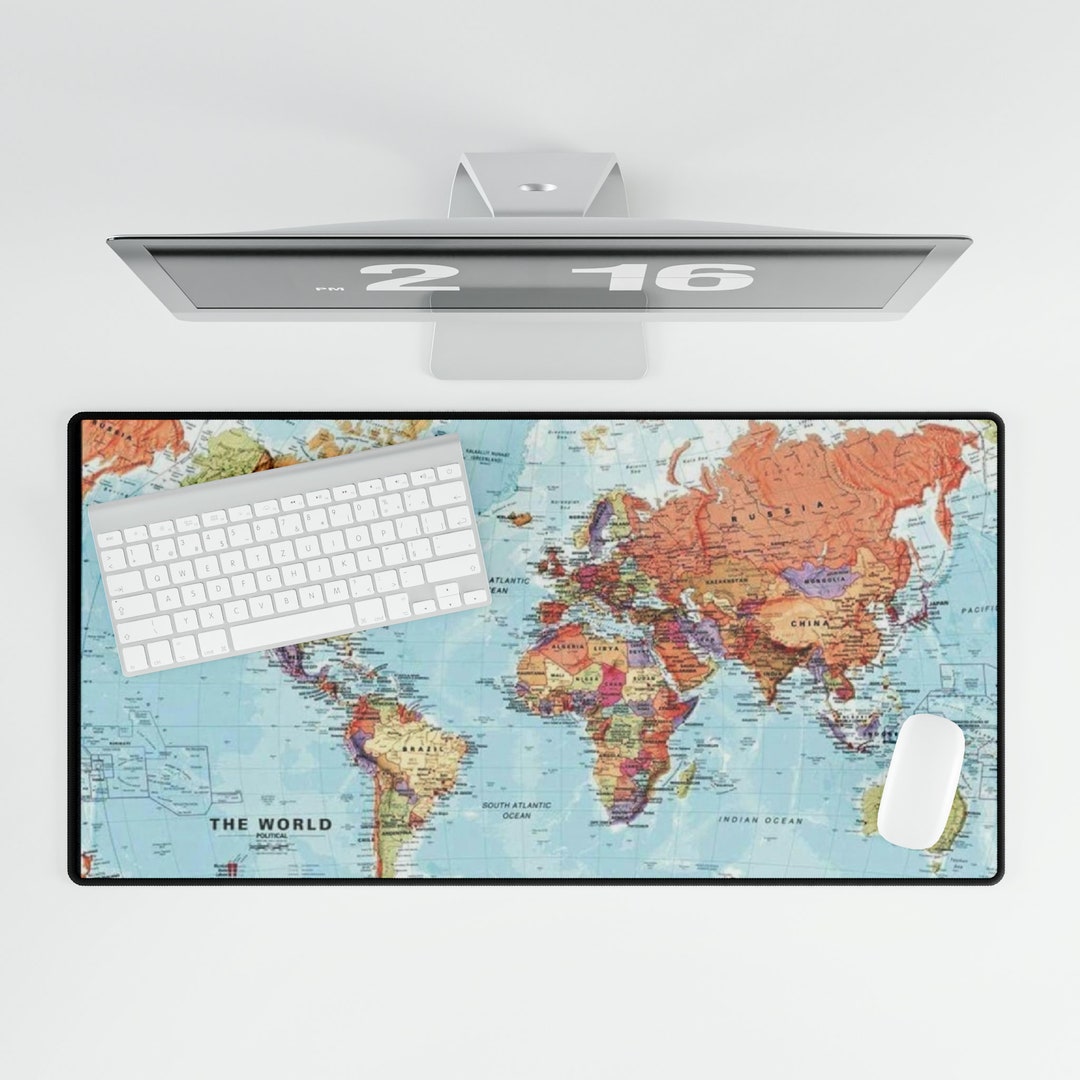 World Map Desk Mat, Historical World Map Mousepad, Extra Large Computer ...