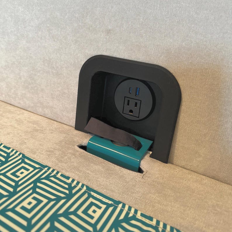 Charging Station compatible with LoveSac Sactional, Power Hub, USB, USB-C, 3d Print, Couch Modification image 1