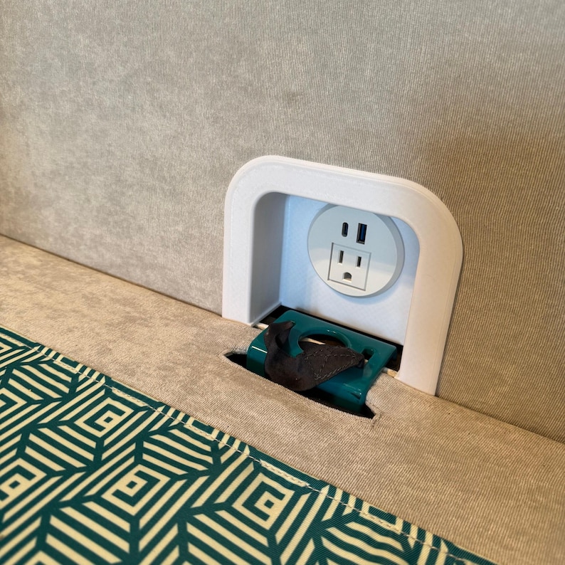 Charging Station compatible with LoveSac Sactional, Power Hub, USB, USB-C, 3d Print, Couch Modification image 2