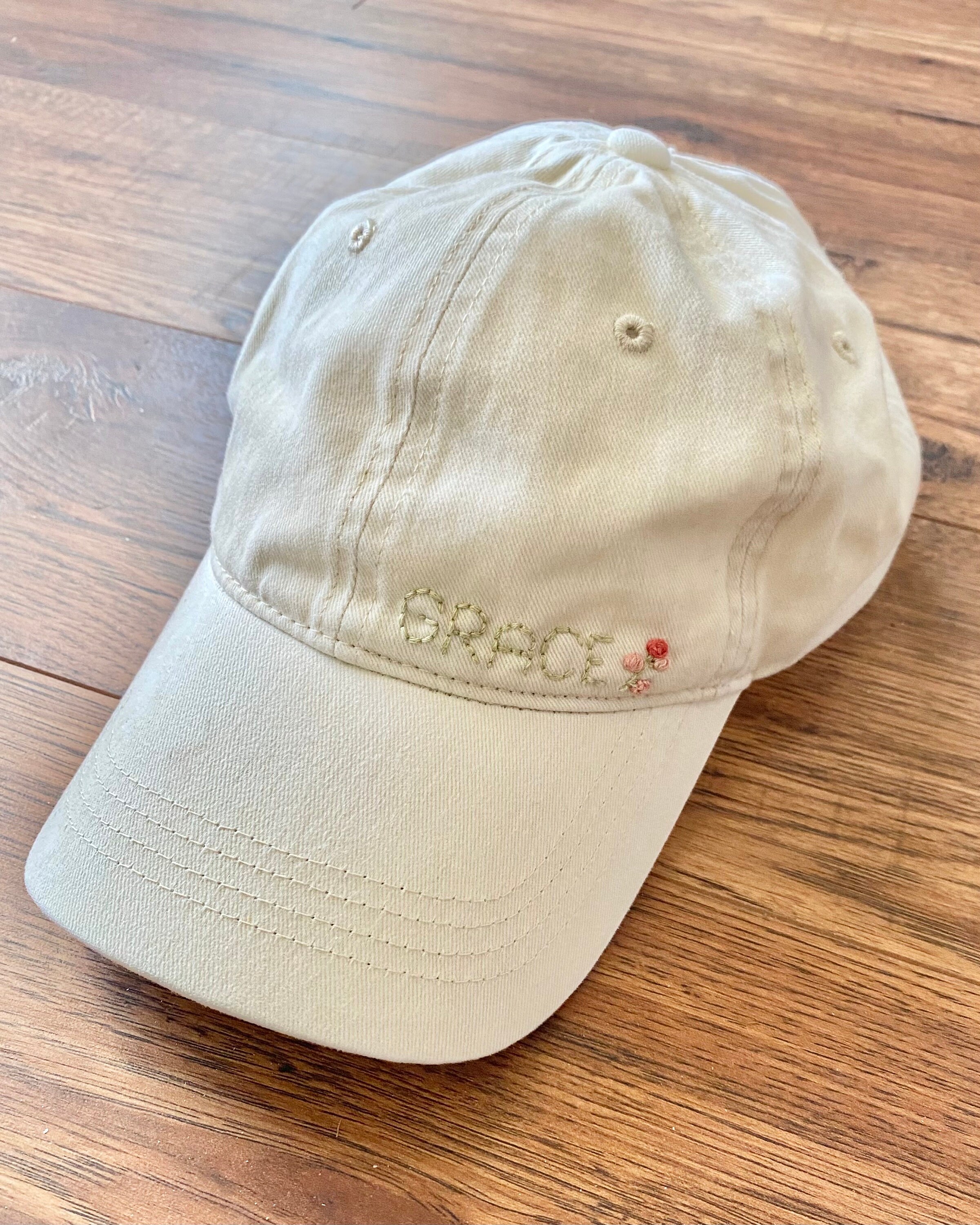 Floral Embroidered Cream Hat Los Angeles Dodgers Floral Icon Cream Women main image 4