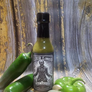 Homemade Small Batch Gormet Mild Hot Sauce, Foodie Gift, Gift For Him, Elixer of the Undead Jalapeño Hot sauce