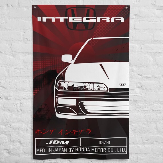 Honda Integra 2nd Gen Flag- Acura Integra Banner- Integura JDM Car