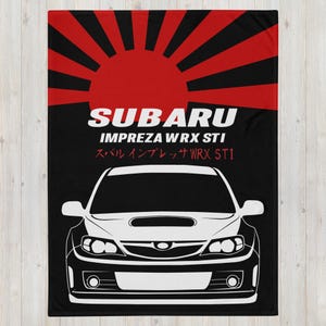 Subaru Wrx STi Stinkeye Throw Blanket - STI Stink Eye Accent Blanket - JDM Car Blanket - Subaru Car Guy Blanket 2008-2014