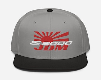 Honda S2000 Unisex Flatbill Hat- S2000 JDM Hat- Honda S2000 Snapback Cap - Car Enthusiast Embroidered Hat