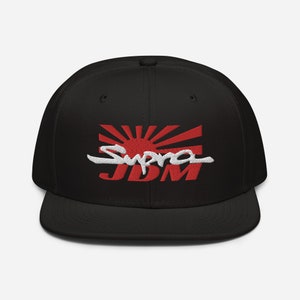 Gorra plana unisex Toyota Supra MK4 - Gorra Toyota Supra A80 JDM - Gorra Snapback Supra - Gorra bordada para entusiastas de los autos