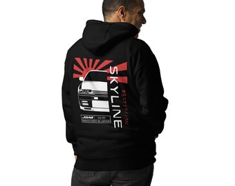 Gebrauchte issan Skyline R32 Unisex Kapuzenpullover - Skyline GTR JDM Sweatshirt issan Skyline Godzilla Enthusiast Hoodie