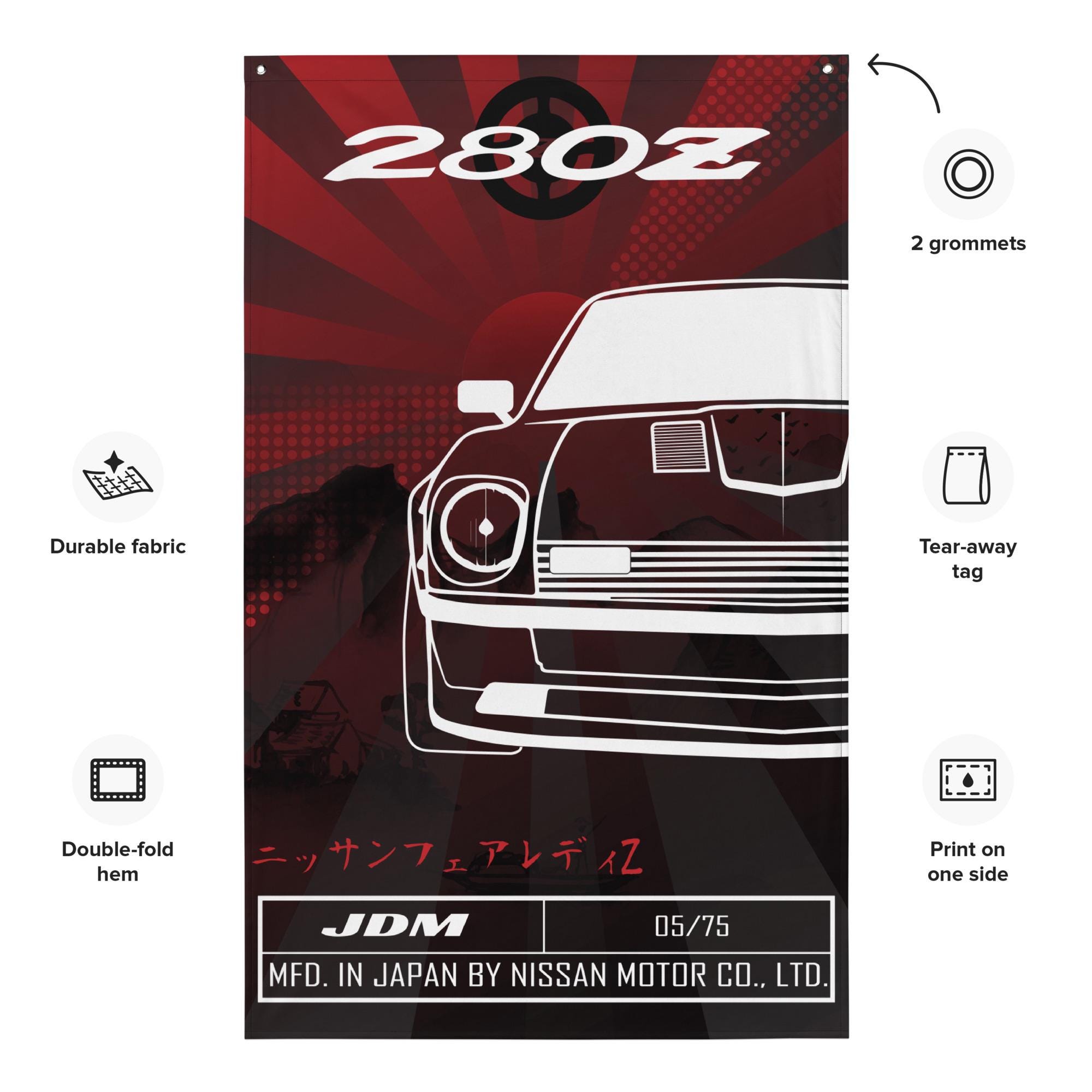 Datsun 280Z S30 Flag - Nissan Fairlady Z Cloth Banner - Nissan