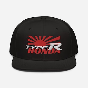 May include: Black baseball cap with a red and white embroidered logo that says "TYPE R HONDA" with a stylized rising sun graphic.
